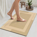 Non Slip Bath Mat Thin Bathroom Rugs Fit Under Door Brown 16"x 24"