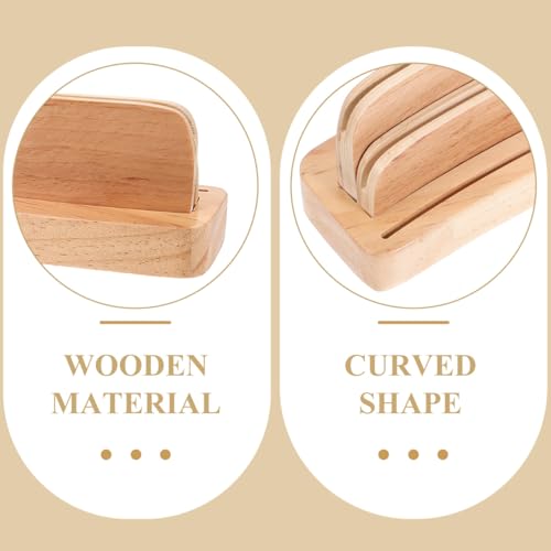 Curved Wooden Playing Card Holder Card Tray Display Rack for Games Double Row Base Stand 13.97 in Keeps Hands Free for Easy Play