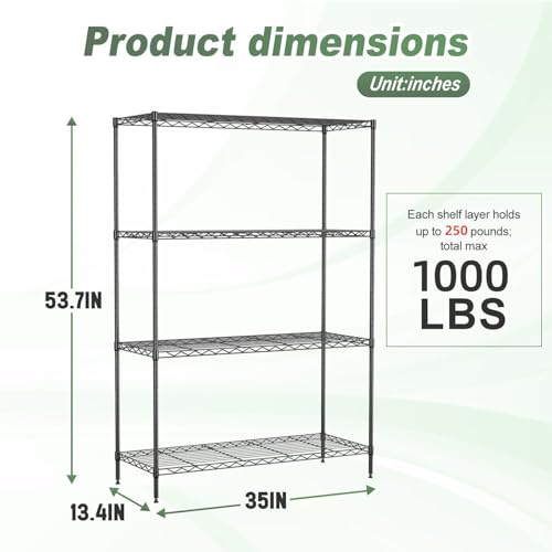 4 Tier Wire Shelving Unit
