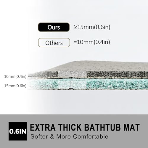 0.6" Extra Thick Non Slip Shower Mat