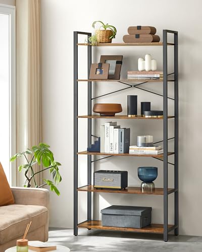 6 Tier Bookshelf with Steel Frame