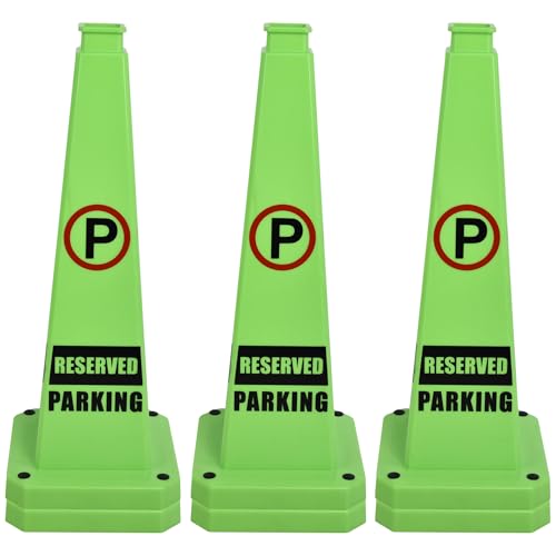 6 Pack 36" Reserved Parking Cones with Heavy Rubber Base