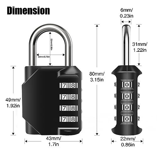 4 Digit Combination Lock (8.4199 Ounce)