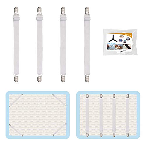 4Pcs Adjustable Bed Sheet Straps Clips