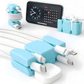 6PK Silicone & Steel Weighted Cord Holders for Bedside. Travel Phone Cable Organizers. Multiuse iPhone Accessories. Small Gifts for Him