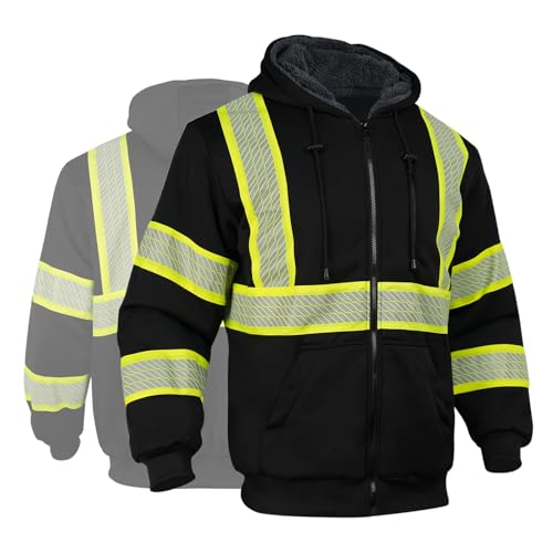 Hi Vis Hoodie Reflective Safety Jacket for Men