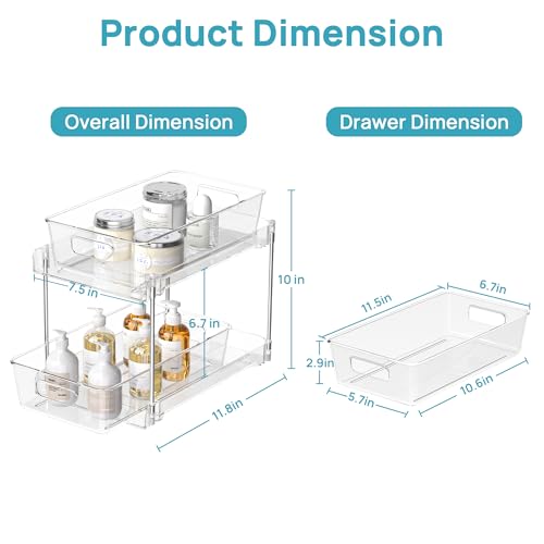 2 Pack Pull Out Bathroom Under Sink Organizer (2 Count)