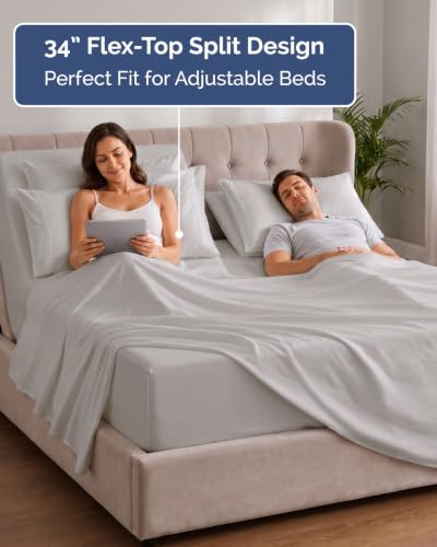 Extra Deep Flex Top Split Head King Sheet Set