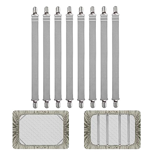 8Pcs Adjustable Bed Sheet Straps Clips