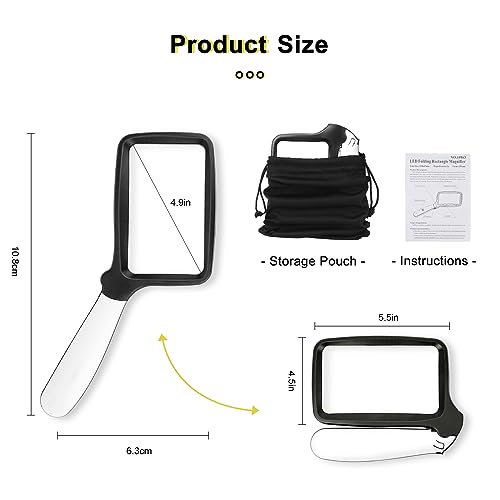 3X Folding Magnifying Glass with Light