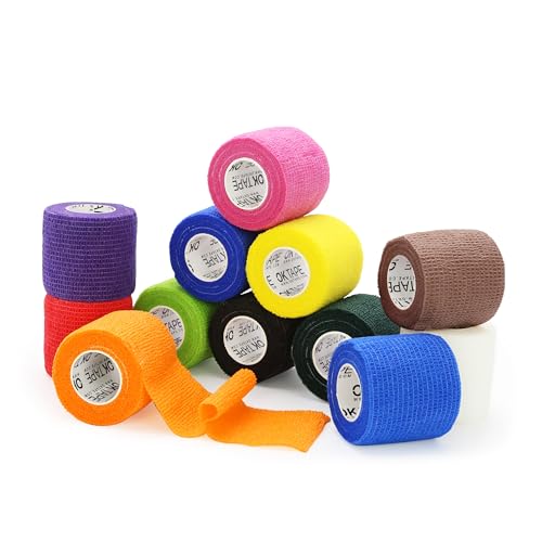 Self Adherent Cohesive Bandages Wrap 12Packs 2" x 5 Yards (12 Count)