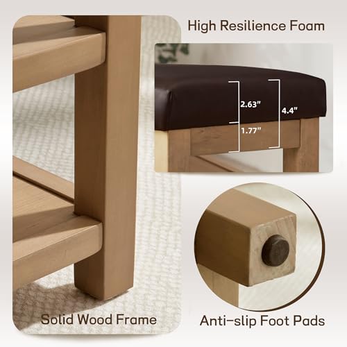 Shoe Rack Bench with Leather Cushion