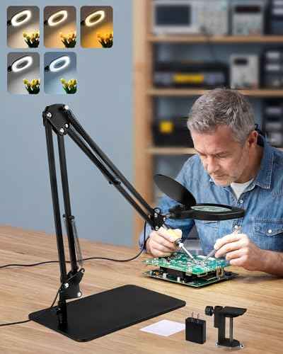 10X Magnifying Glass with Light and Stand