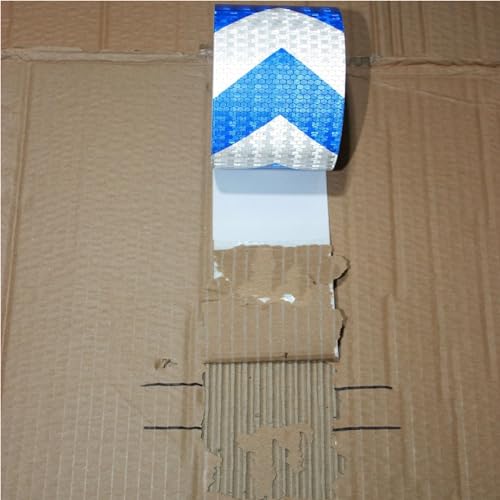 Reflective Tape Blue and White 4 inch X 66 feet