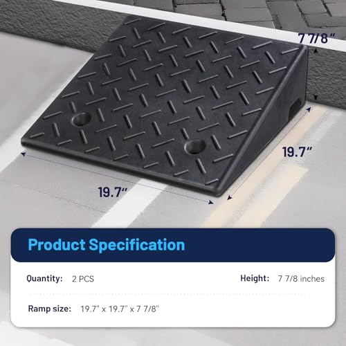 Rubber Curb Ramps for Driveway (2 Count)