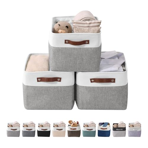 Storage Bins Large Fabric Storage Baskets for Shelves 3 Pack (3 Count)