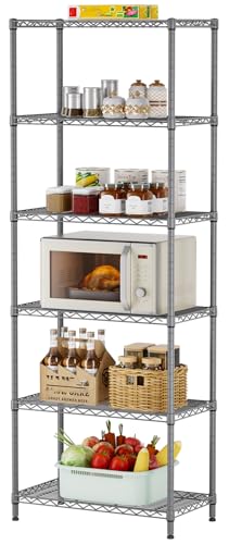 6 Metal Shelves Wire Shelving Storage Shelf Adjustable Unit Pantry