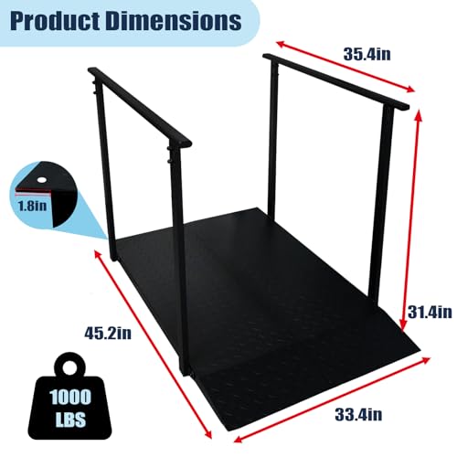 1000LBS 45" Wheelchair Ramp with Handrails