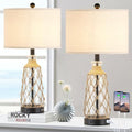 25.5" Coastal Glass Table Lamps Set of 2 (2 Count)