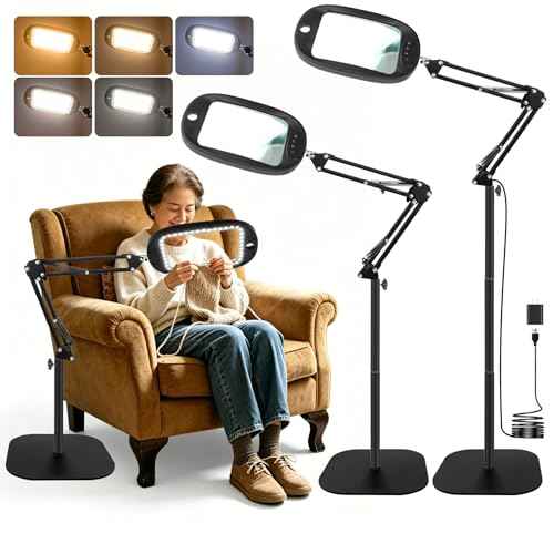 10X 30X Large Floor Magnifying Glass with Light and Stand