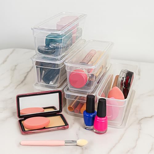 6 Pack Long Storage Bins with Lids