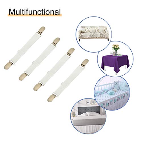 4Pcs Adjustable Bed Sheet Straps Clips