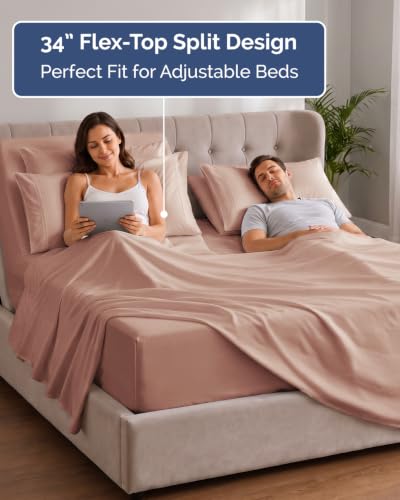Extra Deep Flex Top Split Head King Sheet Set