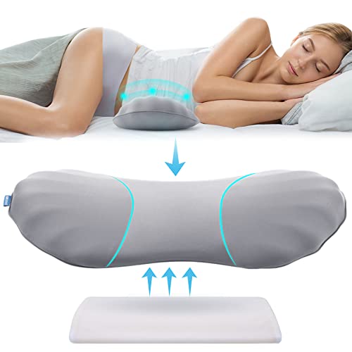 Adjustable Lumbar Support Pillow for Sleeping Memory Foam Back Support Pillow for Lower Back Pain Relief and Sleeping