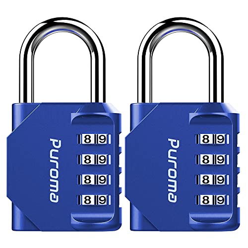 2 Pack Combination Lock Locker 4 Digits Combo Padlock Gym Blue (2 Count)