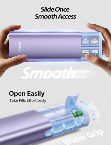 Metal 7 Day Travel Pill Organizer 2 Times a Day