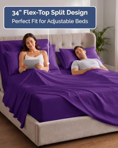 Extra Deep Flex Top Split Head King Sheet Set