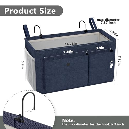 Bedside Caddy Bedside Storage Hanging Organizer for Bunk Dorm Bed Rail