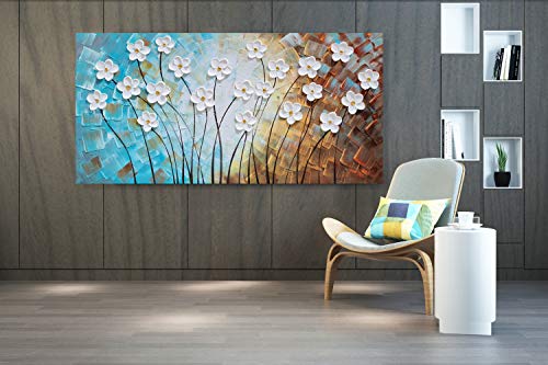 Artisan Crafted Three Dimensional White Floral Relief Wall Decor