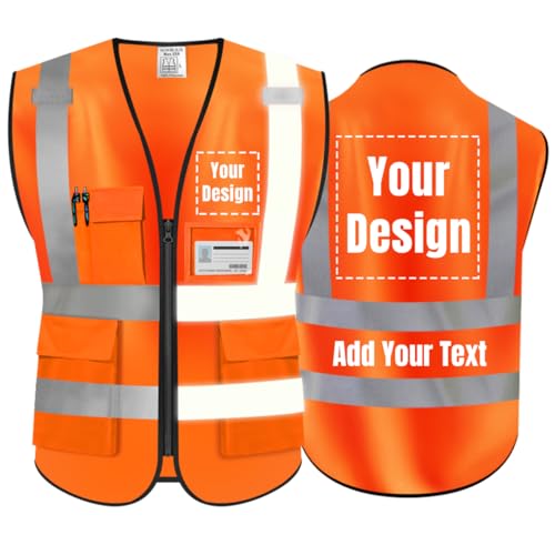 High Visibility Safety Vest Customize Your Logo Protective Workwear 5 Pockets Outdoor Work Vest
