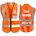 High Visibility Safety Vest Customize Your Logo Protective Workwear 5 Pockets Outdoor Work Vest