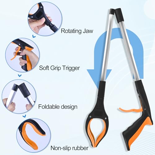 6 Pack 32 Inch Commercial Trash Grabber for Elderly Assist