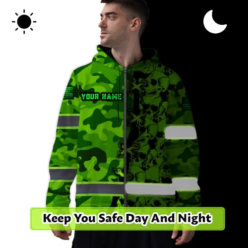 Hi Vis Reflective Zip Up Hoodie