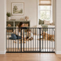 57.48 62.20" Extra Wide Baby Gate Pressure Mounted 30" Tall Black