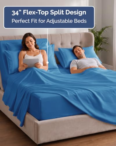 Extra Deep Flex Top Split Head King Sheet Set