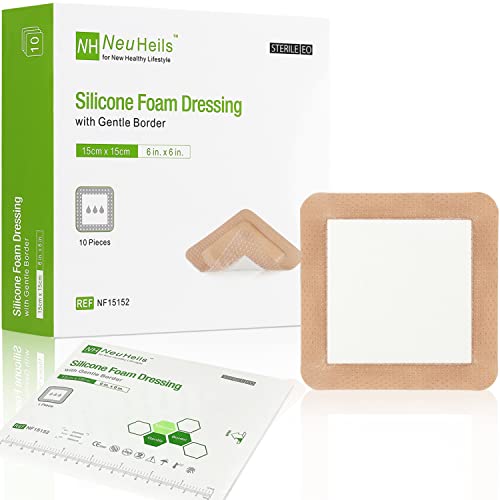 Silicone Foam Dressing with Border 6"x6" (10 Count)
