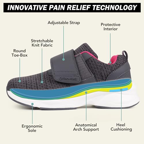 Ortho + Rest Women Diabetic Shoes with Adjustable Closure Orthopedic Walking Shoes for Edema Plantar Fasciitis Bunions Arthritis Swollen Feet