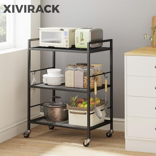 3 Tier Metal Storage Rack with Industrial Wheels