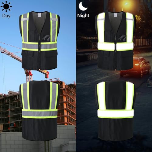 Reflective Safety Vest for Men Women with Pockets