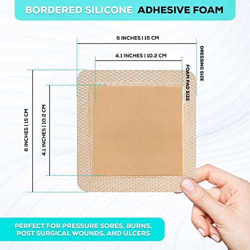 Silicone Foam Adhesive Dressing with Border (5 Count)