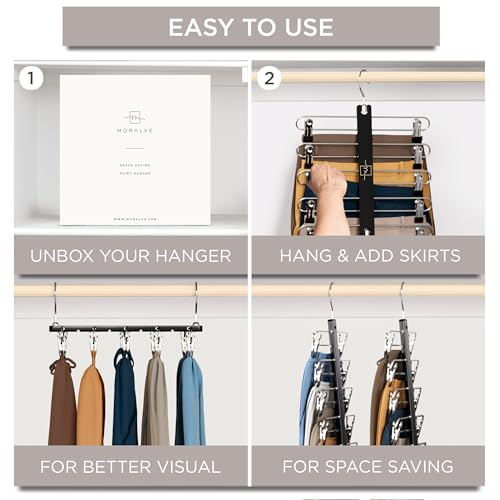 Skirt Hangers Space Saving with Clips (2 Count)