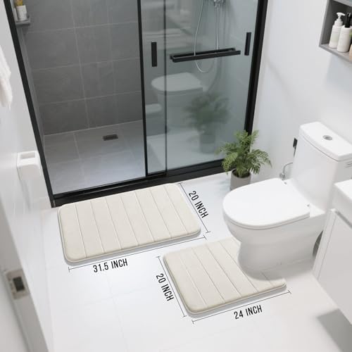 Memory Foam Bath Mat Set 2 Piece