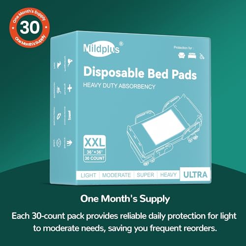 Bed Pads with Adhesive Strips 36''X36'' (30 Count)
