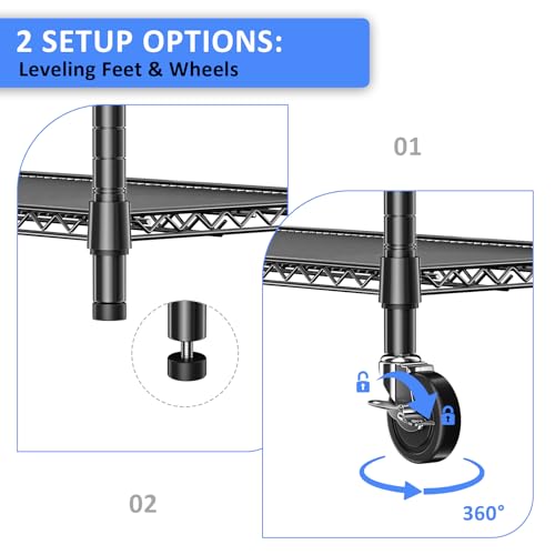 Wire Shelving Unit with Wheel