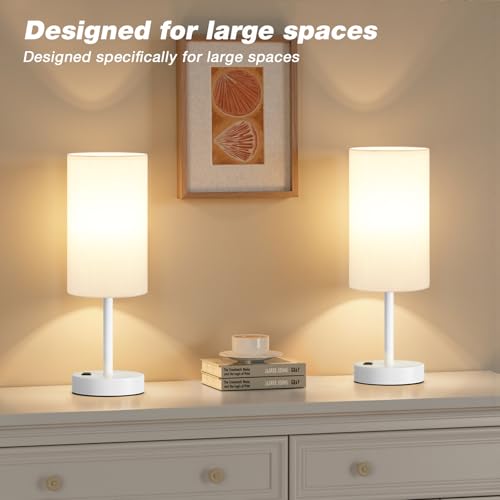 White Nightstand Bedroom Lamp