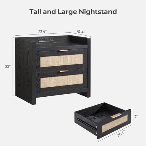 Rattan Night Stand Bedside Table
